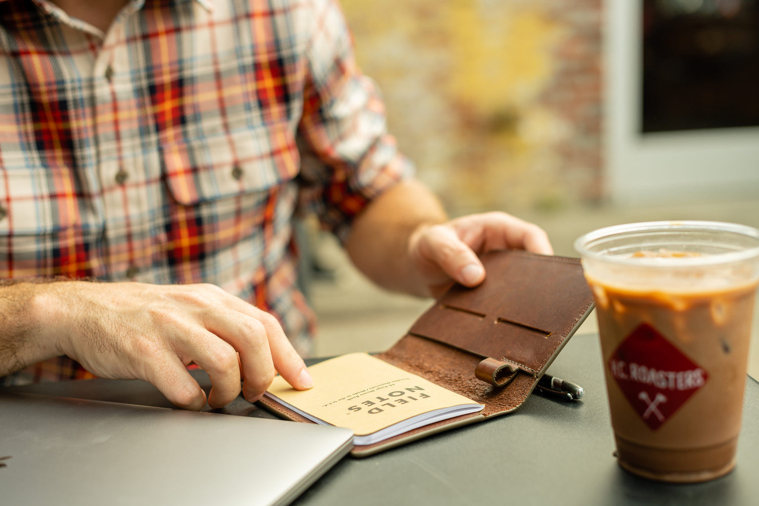 Jackson Wayne field notes journal in vintage brown color full grain leather