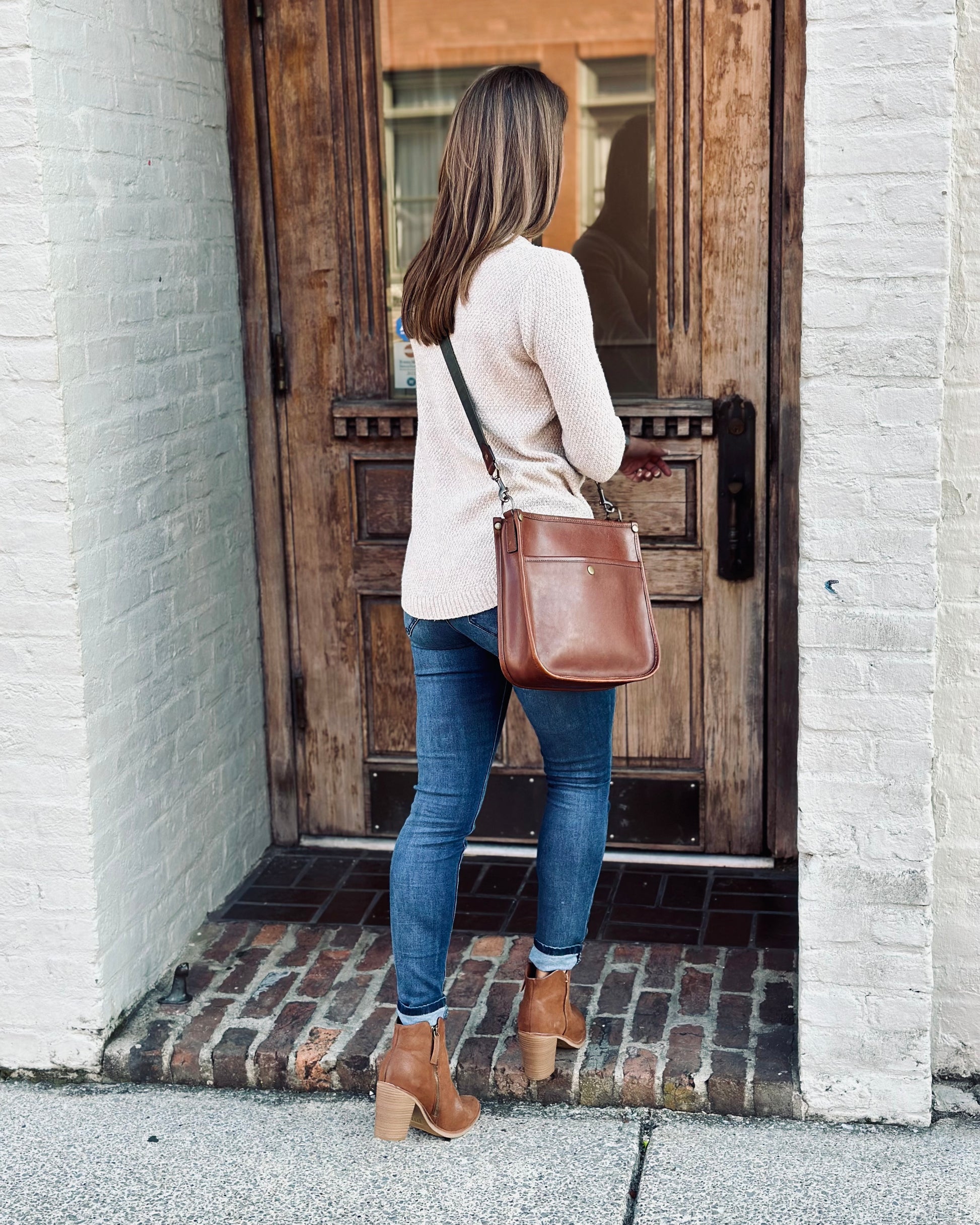 Cumberland Crossbody - full grain leather purse door entry model - Franklin, Tennessee