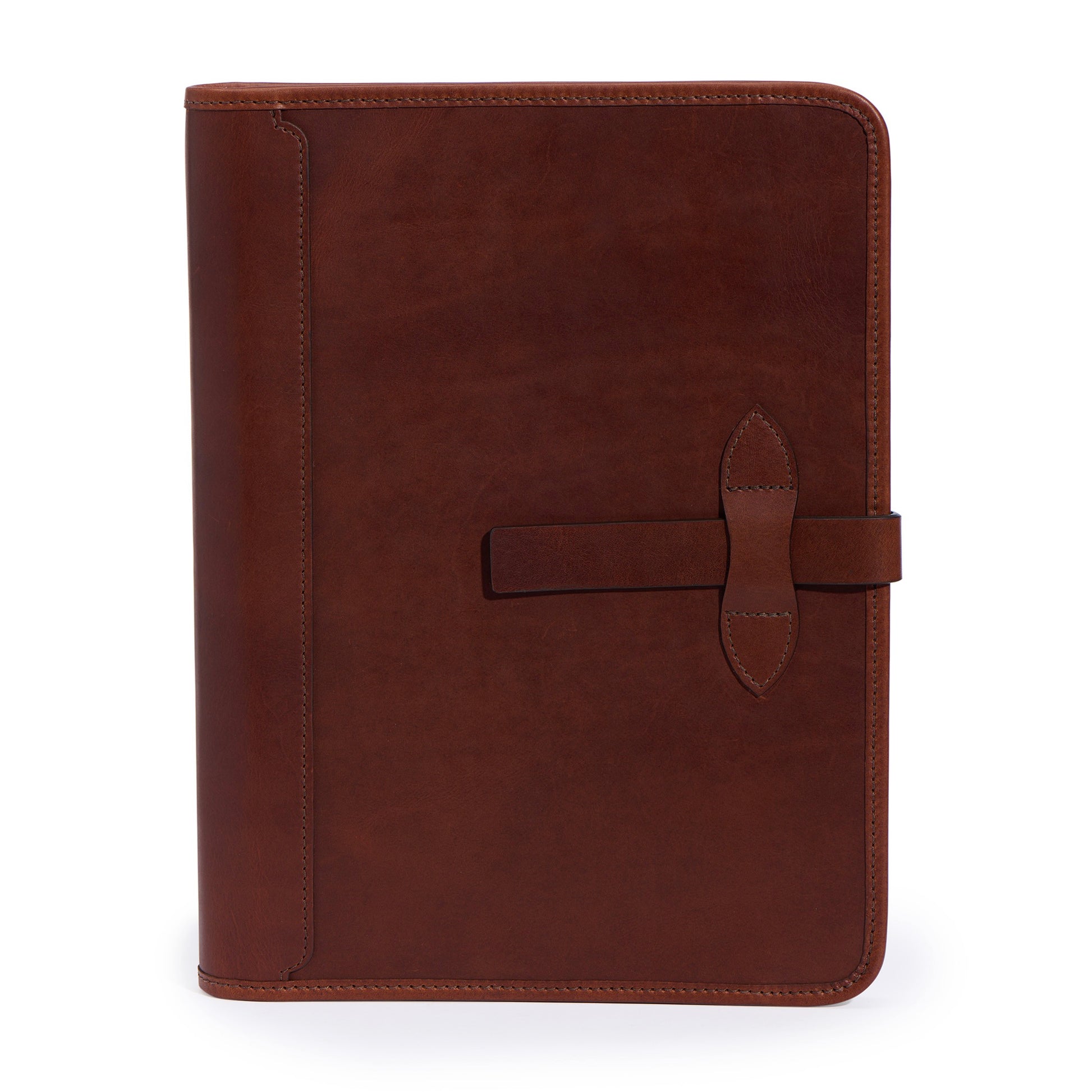 full grain leather portfolio pad folio in vintage brown color by Jackson Wayne