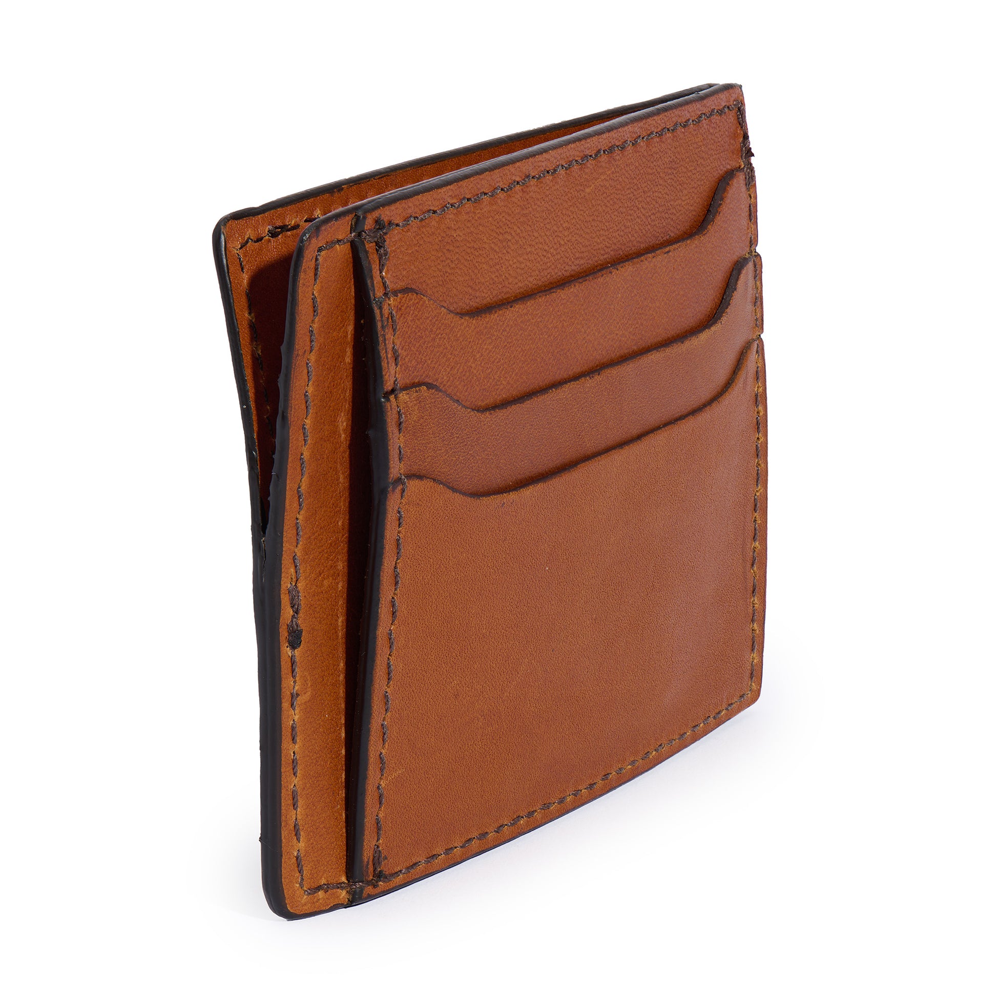 side view slim leather wallet by Jackson Wayne