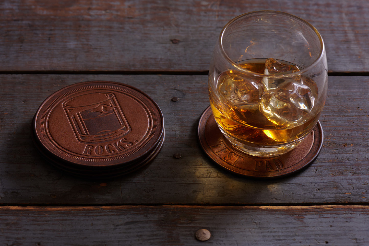 Jackson Wayne full grain leather coasters - set of 4