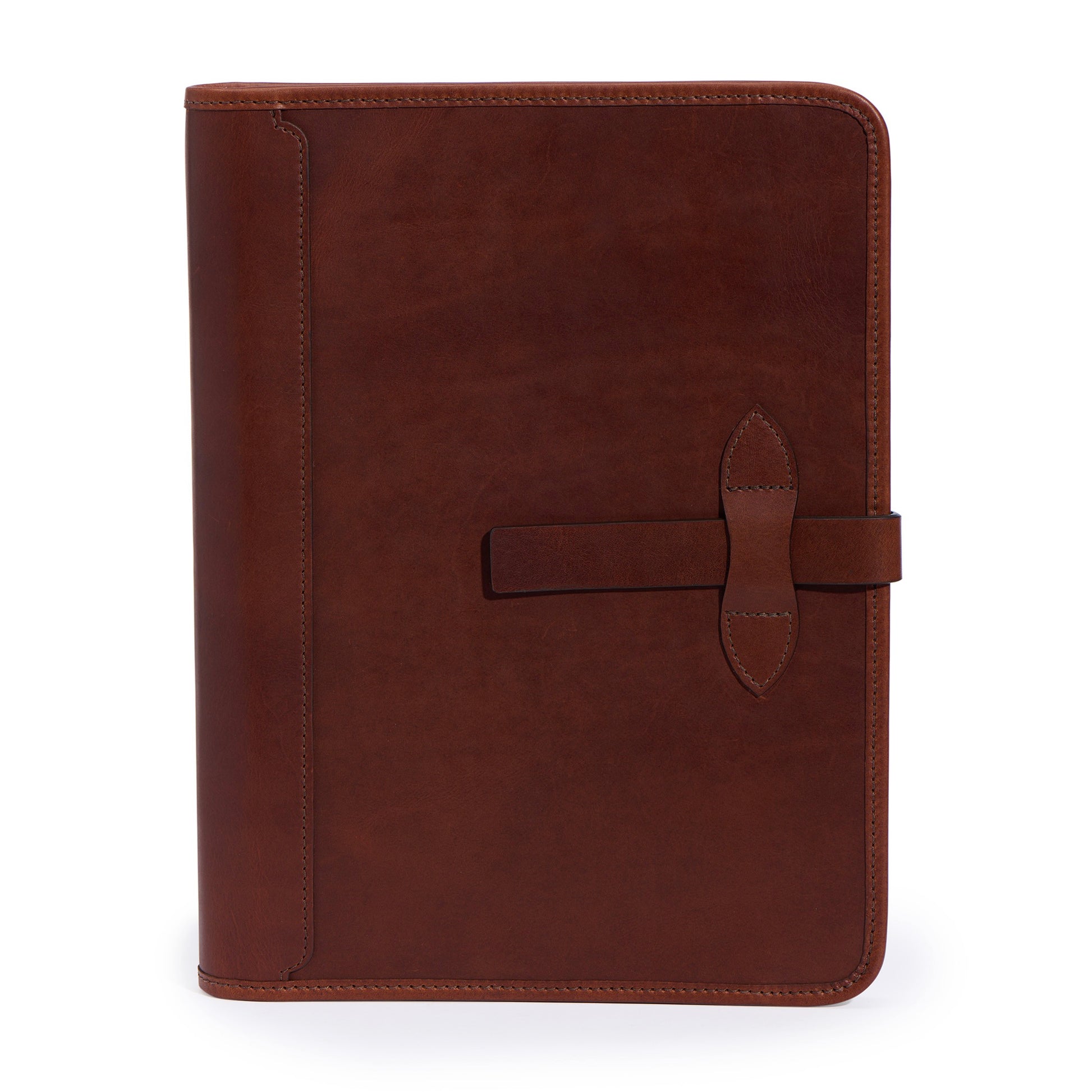 full grain leather portfolio pad folio in vintage brown color by Jackson Wayne 