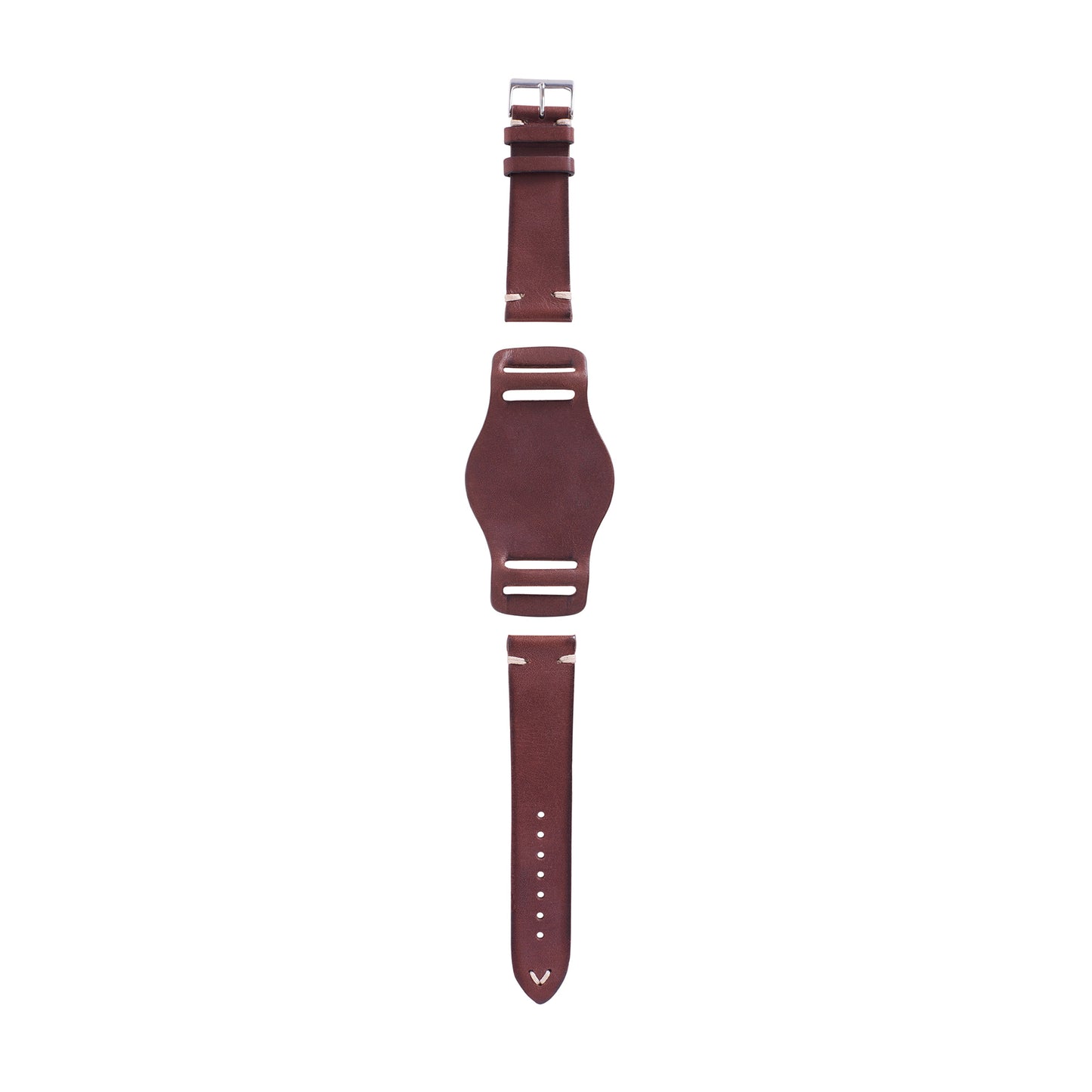 full grain Italian leather watch strap with bund pad 