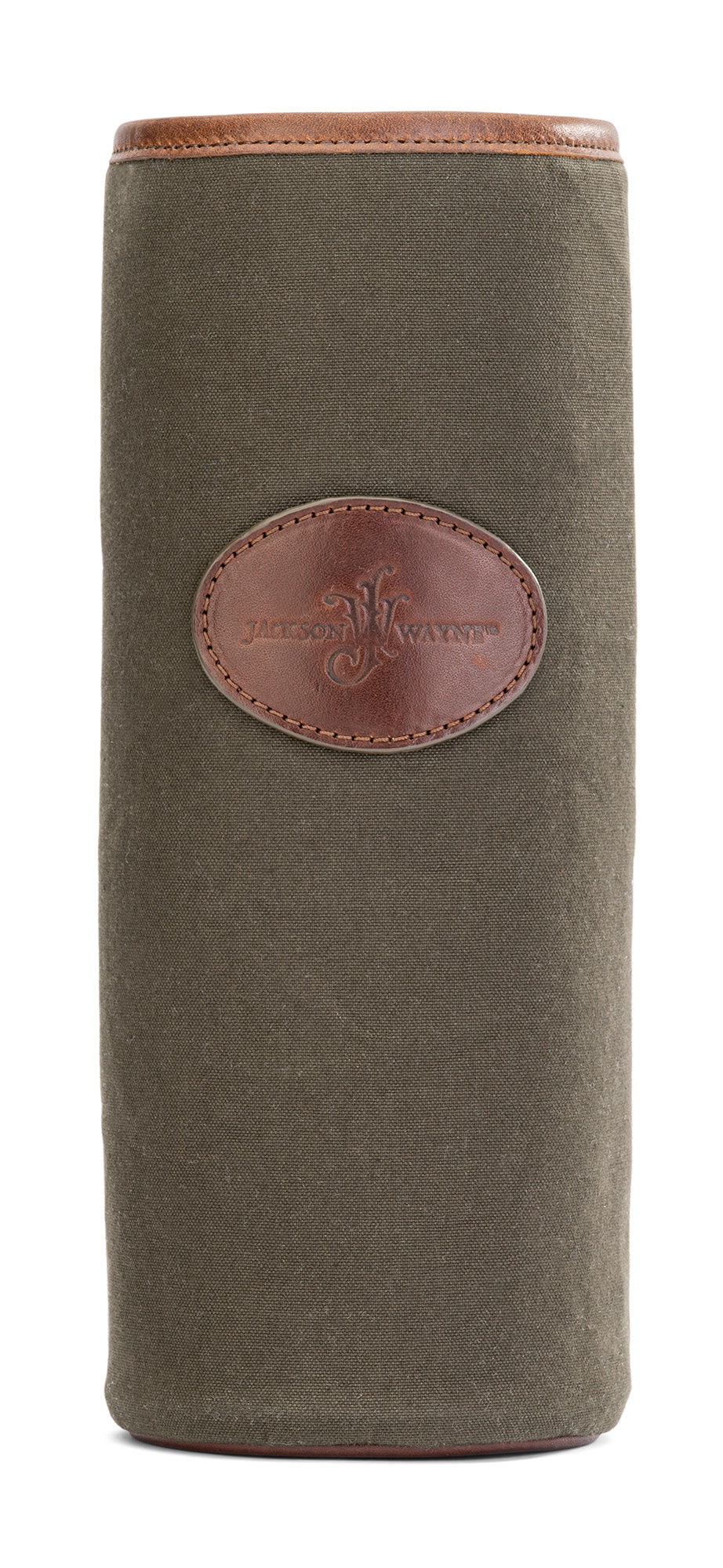 Jackson Wayne leather and canvas wine & spirit bottle holder - gift presentation 